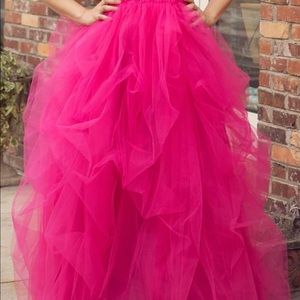 Pink tulle skirt